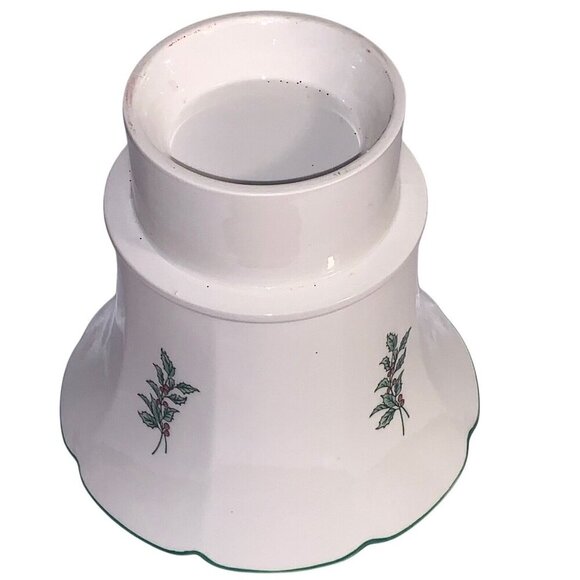 Vintage Nikko Christmas 10” Hurricane Candle Lamp Japan Christmas Tree Holly Box - Picture 5 of 8